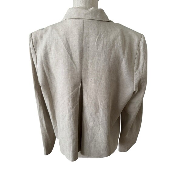 DOLAN Left Coast‎ Pleated-Back Cropped Blazer Gold Buttons Linen Blend Size L - Picture 4 of 8